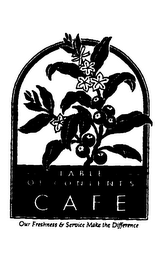 TABLE OF CONTENTS CAFE OUR FRESHNESS & SERVICE MAKE THE DIFFERENCE