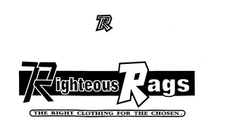 R RIGHTEOUS RAGS THE RIGHT CLOTHING FOR THE CHOSEN.