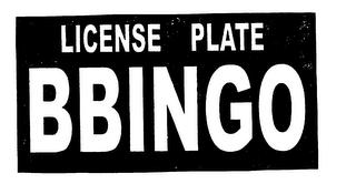 LICENSE PLATE BBINGO