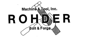 ROHDER MACHINE & TOOL, INC. BOLT & FORGE