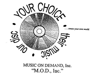 YOUR CHOICE OUR DISC THEIR MUSIC ...CREATE YOUR OWN WORLD MUSIC ON DEMAND, INC. "M.O.D., INC."