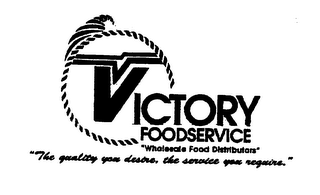 VICTORY FOODSERVICE "WHOLESALE FOOD DISTRIBUTORS" " THE QUALITY YOU DESIRE, THE SERVICE YOU REQUIRE."