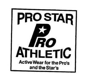 PRO STAR PRO ATHLETIC ACTIVE WEAR FOR THE PRO'S AND THE STAR'S