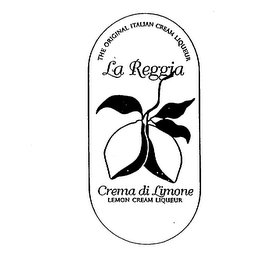 THE ORIGINAL ITALIAN CREAM LIQUEUR LA REGGIA CREMA DI LIMONE LEMON CREAM LIQUEUR
