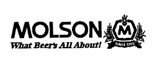 MOLSON WHAT BEER'S ALL ABOUT! M SINCE 1786