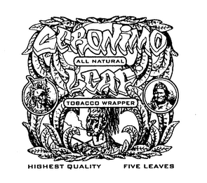 GERONIMO LEAF ALL NATURAL TOBACCO WRAPPER HIGHEST QUALITY FIVE LEAVES