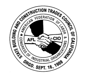 STATE BUILDING AND CONSTRUCTION TRADES COUNCIL OF CALIFORNIA ORGD. SEPT. 16, 1908 AMERICAN FEDERATION OF LABOR & CONGRESS OF INDUSTRIAL ORGANIZATIONS