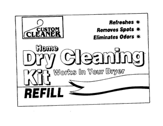 CUSTOM CLEANER HOME DRY CLEANING KIT WORKS IN YOUR DRYER REFILL REFRESHES REMOVES SPOTS ELIMINATES ODORS