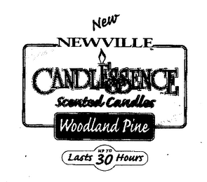 NEW NEWVILLE CANDLESSENCE SCENTED CANDLES WOODLAND PINE LASTS UP TO 30 HOURS NEW NEWVILLE CANDLESSENCE SCENTED CANDLES WOODLAND PINE NET WEIGHT 4.25 OZ./117 G