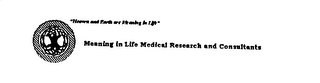 "HEAVEN AND EARTH ARE MEANING IN LIFE" MEANING IN LIFE MEDICAL RESEARCH AND CONSULTANTS