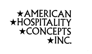 AMERICAN HOSPITALITY CONCEPTS INC.