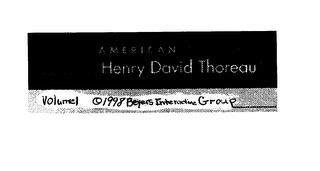GREAT AMERICAN THOUGHT: HENRY DAVID THOREAU VOLUME I 1998 BEYERS INTERACTIVE GROUP