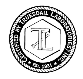 TL CERTIFIED BY TRUESDAIL LABORATORIES, INC. EST. 1931