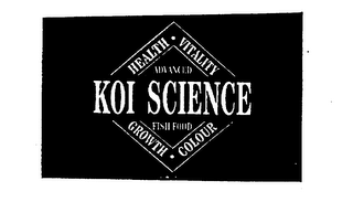 KOI SCIENCE HEALTH VITALITY GROWTH COLOUR ADVANCED FISH FOOD