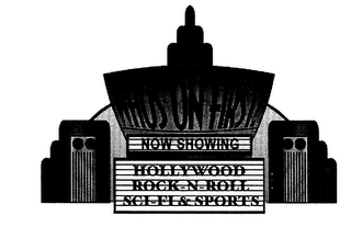 WHO'S ON FIRST? NOW SHOWING HOLLYWOOD ROCK-N-ROLL SCI-FI & SPORTS