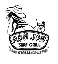 RON JON SURF GRILL "LESS STRESS MORE FUN"