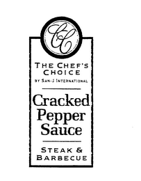 CC THE CHEF'S CHOICE BY SAN-J INTERNATIONAL CRACKED PEPPER SAUCE STEAK & BARBECUE