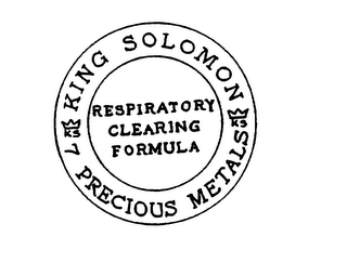 KING SOLOMON PRECIOUS METALS RESPIRATORY CLEARING FORMULA