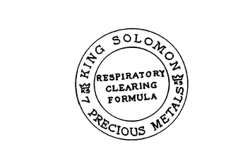 KING SOLOMON PRECIOUS METALS RESPIRATORY CLEARING FORMULA