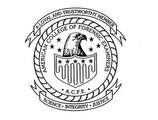 AMERICAN COLLEGE OF FORENSIC EXAMINERS A.C.F.E. A LOYAL AND TRUSTWORTHY MEMBER SCIENCE INTEGRITY JUSTICE