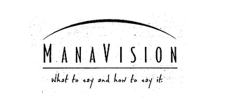 MANAVISION WHAT TO SAY AND HOW TO SAY IT