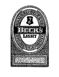 BRAUEREI BECK & CO BECK'S LIGHT BREMEN GERMANY