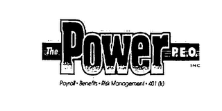 THE POWER P.E.O. INC. PAYROLL BENEFITS RISK MANAGEMENT 401 (K)