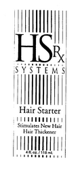 HSRX SYSTEMS HAIR STARTER STIMULATES NEW HAIR HAIR THICKENER