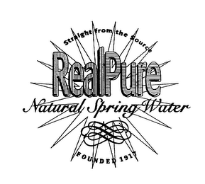 STRAIGHT FROM THE SOURCE REALPURE NATURAL SPRING WATER FOUNDED 1917