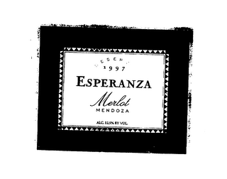 RESERVE 1997 ESPERANZA MERLOT MENDOZA ALC. 12.5% BY VOL.