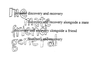 ME PERSONAL DISCOVERY AND RECOVERY MATE DISCOVERY AND RECOVERY ALONGSIDE A MATE FRIEND DISCOVERY AND RECOVERY ALONGSIDE A FRIEND GENERAL DISCOVERY AND RECOVERY