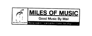 MILES OF MUSIC, GOOD MUSIC BY MAIL, MORE MUSIC TO THE GALLON