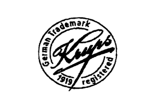 GERMAN TRADEMARK KRUPS 1919 REGISTERED
