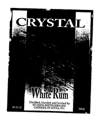 CRYSTAL WHITE RUM DISTILLED, BLENDED AND BOTTLED BY ST. LUCIA DISTILLERS LTD.
