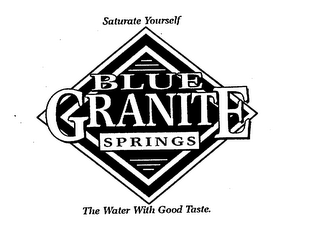 SATURATE YOURSELF BLUE GRANITE SPRINGS THE WATER WITH GOOD TASTE.