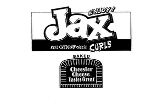 ENJOY! JAX REAL CHEDDAR CHEESE CURLS BAKED CHEESIER CHEESE... TASTES GREAT