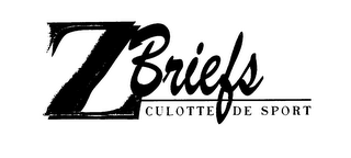 Z BRIEFS CULOTTE DE SPORT