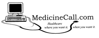 MEDICINECALL.COM HEALTHCARE WHERE YOU WANT IT, WHEN YOU WANT IT.