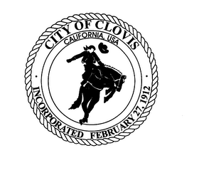 CITY OF CLOVIS CALIFORNIA, USA INCORPORATED FEBRUARY 27, 1912