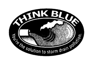 THINK BLUE YOU'RE THE SOLUTION TO STORM DRAIN POLLUTION.