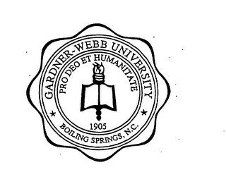 GARDNER-WEBB UNIVERSITY PRO DEO ET HUMANITATE 1905 BOILING SPRINGS, N.C.