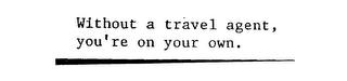 WITHOUT A TRAVEL AGENT, YOU'RE ON YOUR OWN.