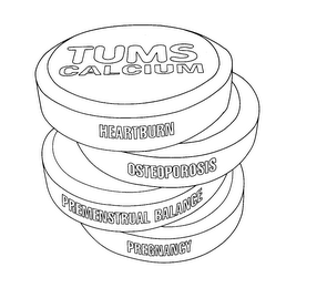 TUMS CALCIUM HEARTBURN OSTEOPOROSIS PREMENTSTRUAL BALANCE PREGNANCY