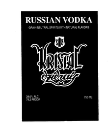 RUSSIAN VODKA GRAIN NEUTRAL SPIRITS WITH NATURAL FLAVORS KRISTALDZIDRAIS