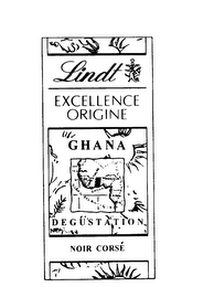 LINDT EXCELLENCE ORIGINE GHANA DEGUSTATION NOIR CORSE