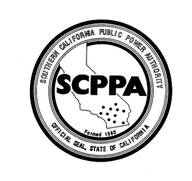 SCPPA SOUTHERN CALIFORNIA PUBLIC POWER AUTHORITY OFFICIAL SEAL, STATE OF CALIFORNIA FORMED 1980