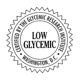 CERTIFIED BY THE GLYCEMIC RESEARCH INSTITUTE LOW GLYCEMIC WASHINGTON, D.C.