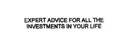 EXPERT ADVICE FOR ALL THE INVESTMENTS IN YOUR LIFE