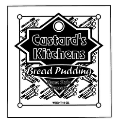 CUSTARD'S KITCHENS BREAD PUDDING HOME STYLE DESSERTS WEIGHT 10 OZ