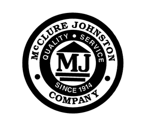 MCCLURE JOHNSTON COMPANY MJ QUALITY SERVICE SINCE 1914